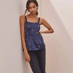 Anthropologie Beaded Babydoll Tank